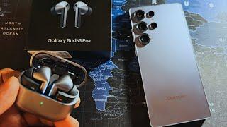 Galaxy Buds 3 Pro Unboxing and Connecting to Galaxy S25 Ultra