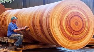 Woodturner Transforms MASSIVE Redwood Log into a MASTERPIECE | by @WoodworkingProducts