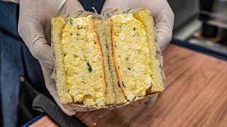 Healthy, Thick Monster Egg Sandwich with Eggs and Apples