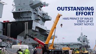 HMS Prince of Wales prepared and sailed in just one week to replace her sister ship.