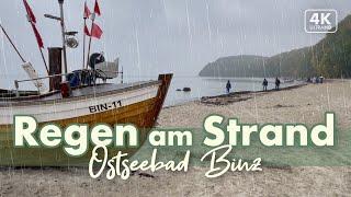 Regen am Strand von BINZ - Rügen Urlaub 2021 (4K Rain Walk / ASMR)
