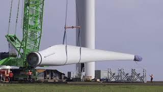 Watch how a wind turbine is installed   Time lapse camera footage