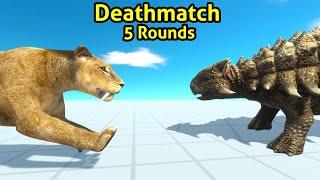 Smilodon vs ankylosaurus 5 round deathmatch no cut animal revolt battle simulator