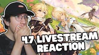 DAINSLEIF, NEW ENDGAME CONTENT, AND NATLAN CRUMBS | Genshin Impact 4.7 Livestream REACTION