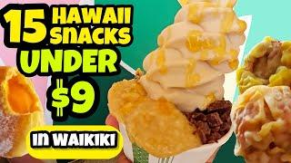 15 Hawaii Snacks UNDER $9 in Waikiki & Rating each item!