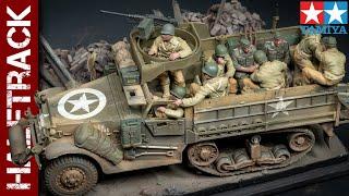 M3 Halftrack US figures and German POWs (Tamiya 1/35 scale model)