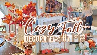 COZY FALL DECORATE WITH ME 2023 Part 2 | Warm & Cozy | FALL LIVING AND DINIGN ROOM Decorating