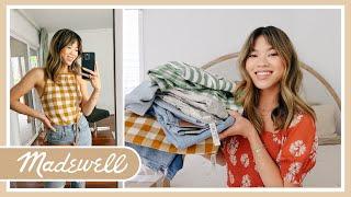 Spring Madewell Try On Haul - 13 NEW pieces | Cute denim shorts, dresses, sandals, bags