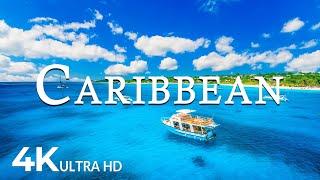 FLYING OVER CARIBBEAN (4K UHD) - Soothing Music Along With Beautiful Nature Video - 4K Video ULTRAHD