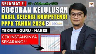 SELAMAT !! BOCORAN HASIL KELULUSAN PPPK 2024 TAHAP 1 CEK INSTANSINYA SEKARANG !!