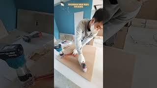 무지인테리어 아파트 인테리어 아치게이트 시공 트리머 알리조기대 사용 작업 (노버블목공팀)