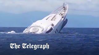 Moment 40-metre superyacht sinks off Italy coast