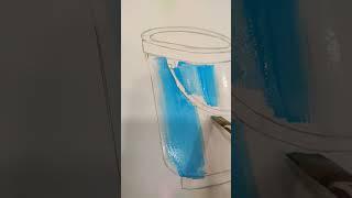 Easy Object drawing Bucket in Poster Colour #shortsfeed #trending #elementary #viral #shorts #beta