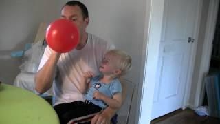 Micah Laughing Hysterically at Balloons