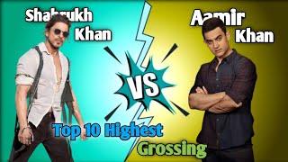 sharukh khan vs Amir khan Top Ten movie comparison