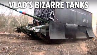 Desperate Putin sends bizarre Soviet-era turtle tanks to Ukraine with steel sheds & chainmail