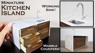 DIY Miniature - Kitchen Island (working sink!)