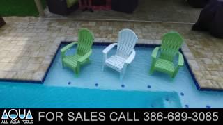 Modern pool with two sun shelves - Port Orange, FL - All Aqua Pools