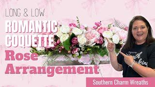 DIY Long Romantic Coquette Silk Flower Rose Arrangement