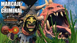 "Marcaje criminal a El Bicho" Pielesverdes vs Hombres Lagarto Batallla Total War Warhammer 3 #861