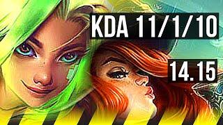 ZERI & Sona vs MISS FORTUNE & Janna (ADC) | 11/1/10, Rank 6 Zeri, Godlike | NA Challenger | 14.15