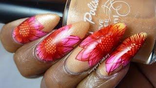 Bright Spring Sunflower Leadlight Nail Art Tutorial (UberChic Beauty)