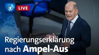 Nach Ampel-Aus: Bundeskanzler Scholz gibt Regierungserklärung ab