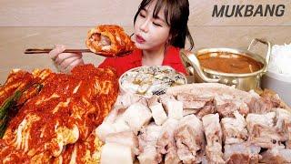 SUB) Korean Spicy Silbi Kimchi & self made oyster bossam MUKBANG ASMR REAL SOUND