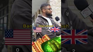 BRITISH OR AMERICAN FOOD BATTLE #streetinterview #americanabroad #shorts #food #london #explore