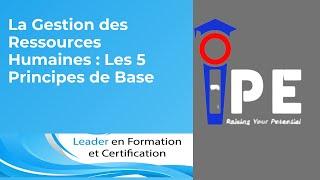 LES 5 PRINCIPES DE BASE DE GESTION DES RESSOURCES HUMAINES