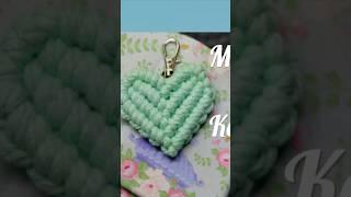 DIY Macrame simple Heart ️ Keychain