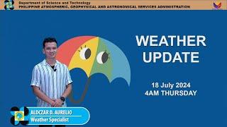 Public Weather Forecast issued at 4AM | July 18, 2024 - Thursday