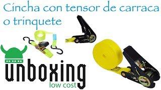 Cómo usar una cincha con tensor de carraca o trinquete. How to use a ratchet straps. U&R Low Cost