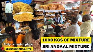 Famous Place in Hyderabad for Sweets and Hot | Sri Andal Mixture | 1000kgs mixture sold in a day