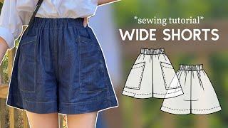 DIY Easy Wide Shorts w/Pockets! (with PDF Sewing Pattern)