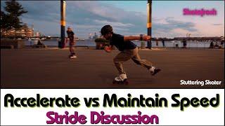 How to inline skate correctly. Accelerations vs maintaining speed on rollerblades (+ outside edges)