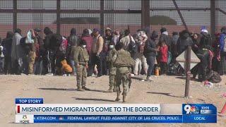 Hundreds of migrants show up at border after rumors of U.S. sending buses to Canada