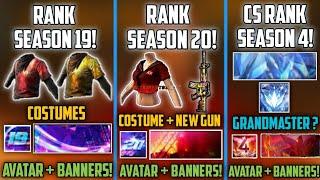 FREE FIRE Rank Season 19 | Rank Season 20 | Clash Squad Rank Season 4 To Grandmaster? | Full Details