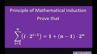 Prove geometric series = 1 + (n-1) 2^n. Principle of Mathematical Induction