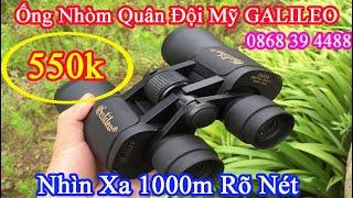 Ống Nhòm 2 Mắt Quân Đội Galileo 20x50 Giá Rẻ Nhìn Xa 1000m Rõ Nét