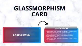 Glassmorphism Card Tutorial With HTML & CSS | Project 27/100