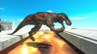 Dinosaurs Jump Over Lava Tank - Who Will Survive?