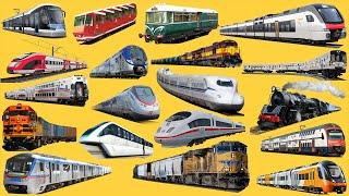 TRAIN and SUBWAY | Learn Railway Transport in English | Tram, Submarine, Train