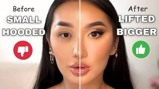 4 EASY STEPS TO BIGGER + LIFTED EYES WITH MAKEUP (Makeup artist SECRETS)