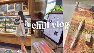 chill yet productive vlog  recovering, catching up on schoolworks, rainy days at home, lotsa food