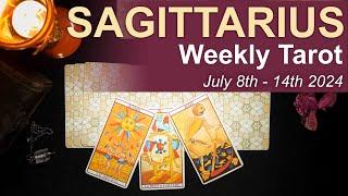 SAGITTARIUS WEEKLY TAROT READING "A MESSAGE, OUT OF THE BLUE" July 8th to 14th 2024 #weeklytarot