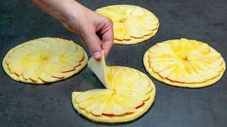 Dessert in 5 minutes! Just puff pastry and 2 apples