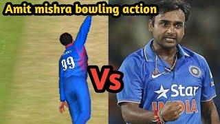 Amit Mishra bowling action real vs RC20 #ytshorts #shorts