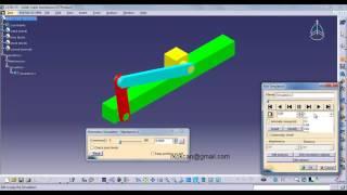 CATIA V5 - DMU Kinematics, slider crank mechanism