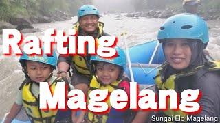 The kids 4,5 year of gut figthing rafting on the river Citra Elo Magelang